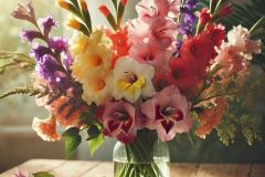 bouquet-of-colored-gladioli-in-a-vase-2