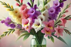 bouquet-of-colored-gladioli-in-a-vase-4