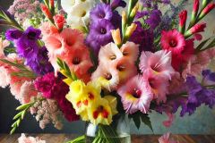 bouquet-of-gladioli-in-a-vase